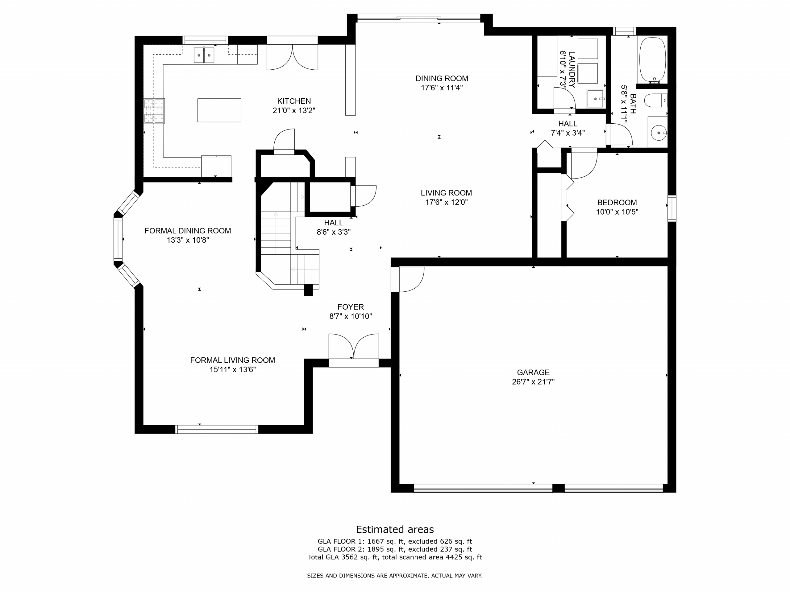 Floor Plan of the 1st floor of a property